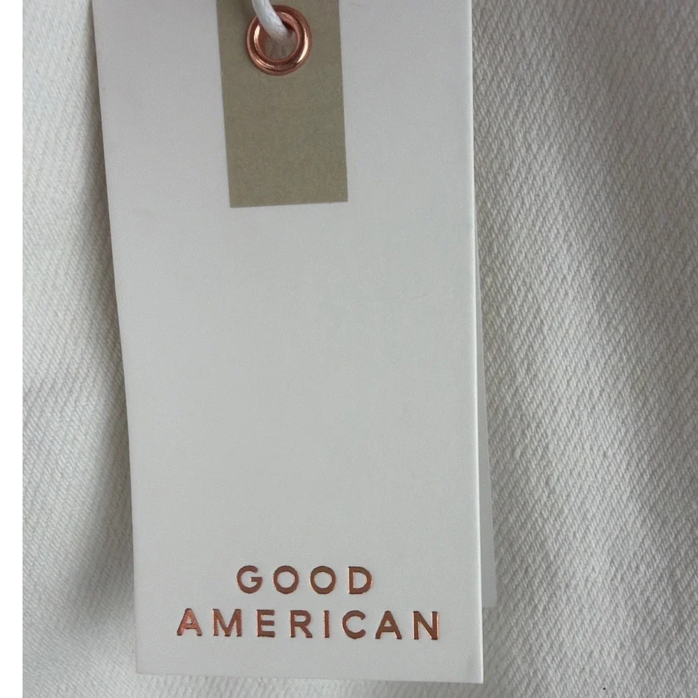 Good American  Palazzo Crop White High Rise Wide Leg Jeans 10 GWPC046PT - Picture 8 of 16